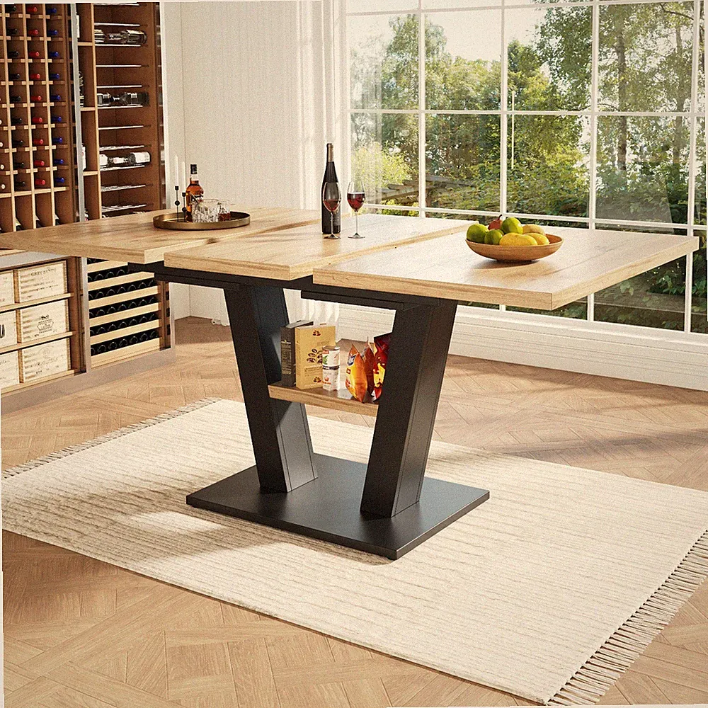 118-157x70 cm Teleskoptisch Ausziehbarer Esstisch Speisetisch Ausziehtisch Holz