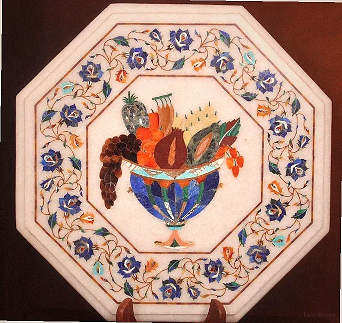 12 " Marmor Beistelltisch Top Pietra Dura Inlay Kunst Heim Dekor & Garten