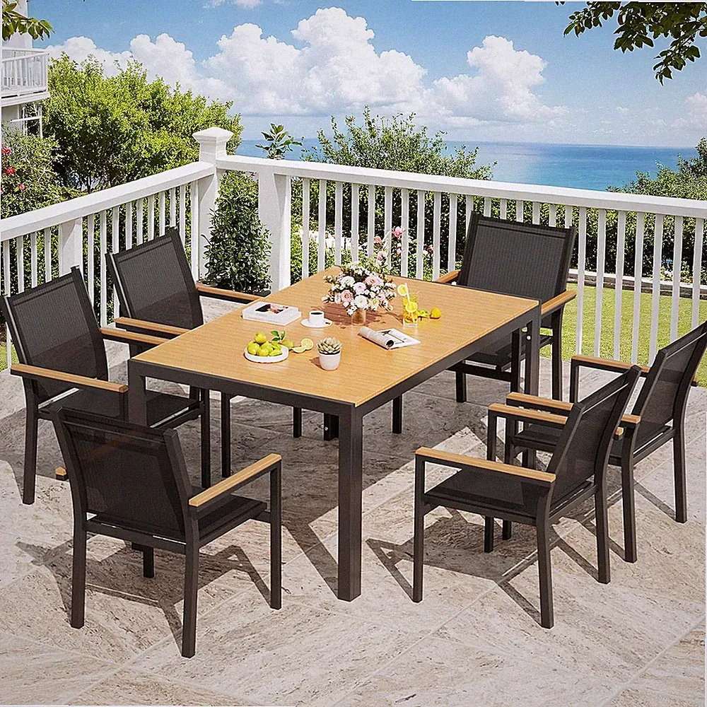 140㎝ Alu Gartentisch Terrassentisch Balkontisch Esstisch Gartenmöbel Tisch Optik