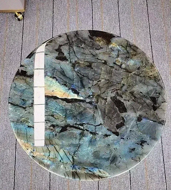15 Zoll runder entzückender Labradorit Couchtisch Edelstein Gartenmöbel & Dekore