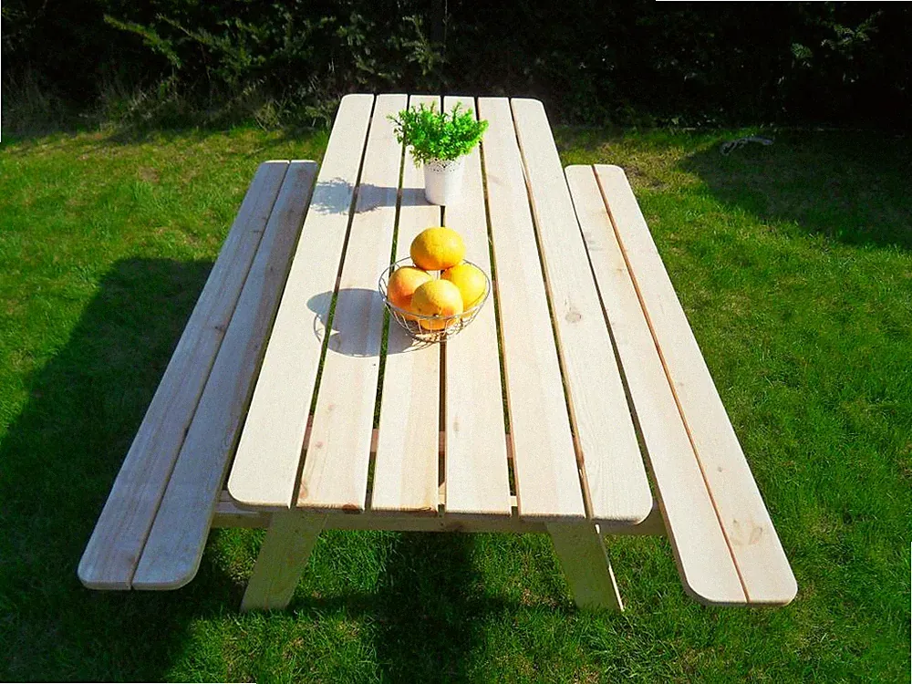 180x140cm Picknicktisch für den Garten Gartenmöbel Tisch Gartenbank aus Holz