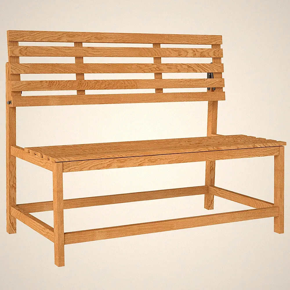 2-Sitzer Gartenbank Holz, wetterfest Sitzbank, UV-Beständig Gartenmöbel Teak