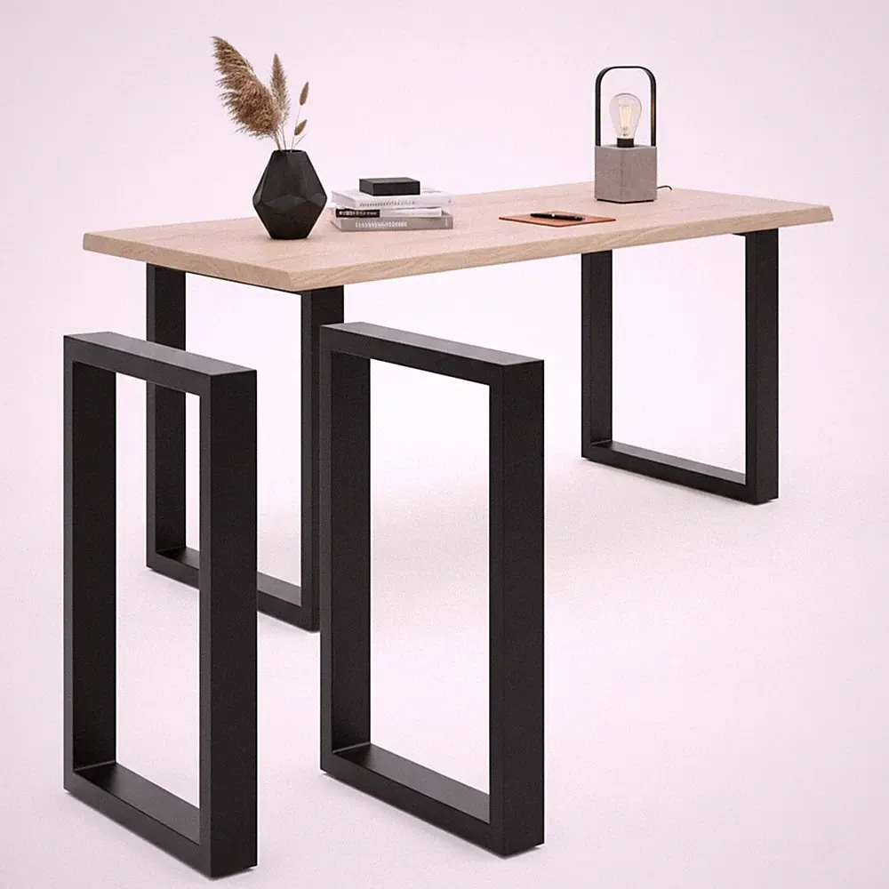 2 Stück Tischgestell Schwarz 80x72 cm Tischuntergestell Tischkufen Tischbeine