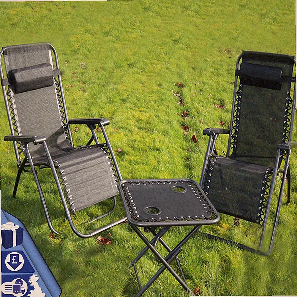 2 Textoline Strandkorb Gravity Relaxsessel Gartenstuhl Sonnenliege Tisch Tassenhalter