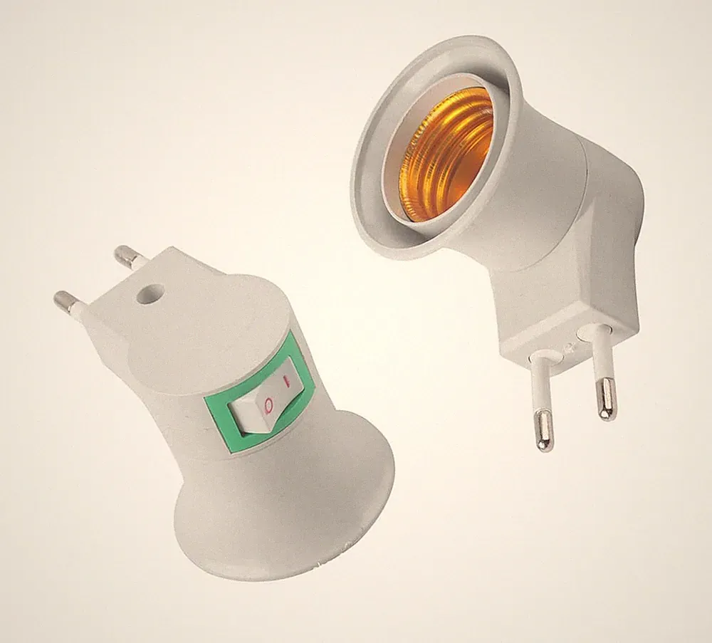 2x E27 Lampenfassung Steckdose Adapter Halter Sockel Fassung Halterung 360°Dr...