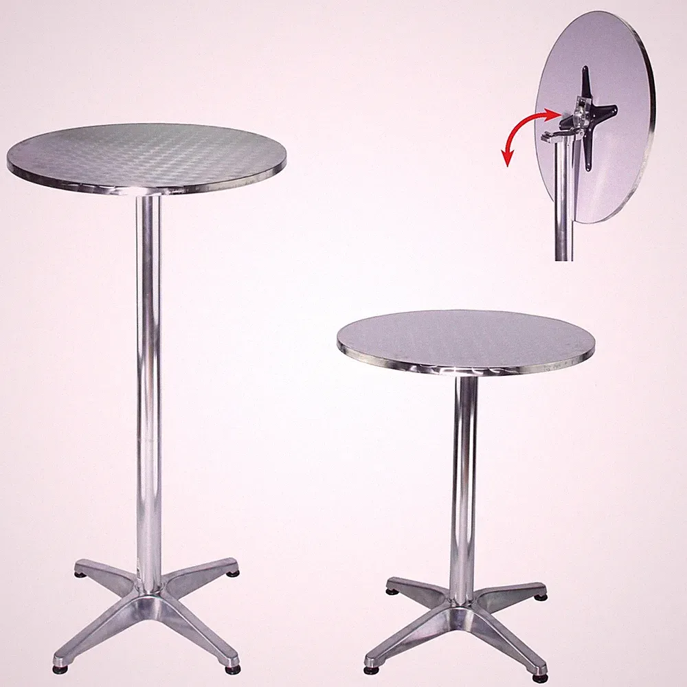 2x Stehtisch Bistrotisch 2in1 Alu Bartisch Höhe 70/115cm Gartentisch Ø 60cm rund