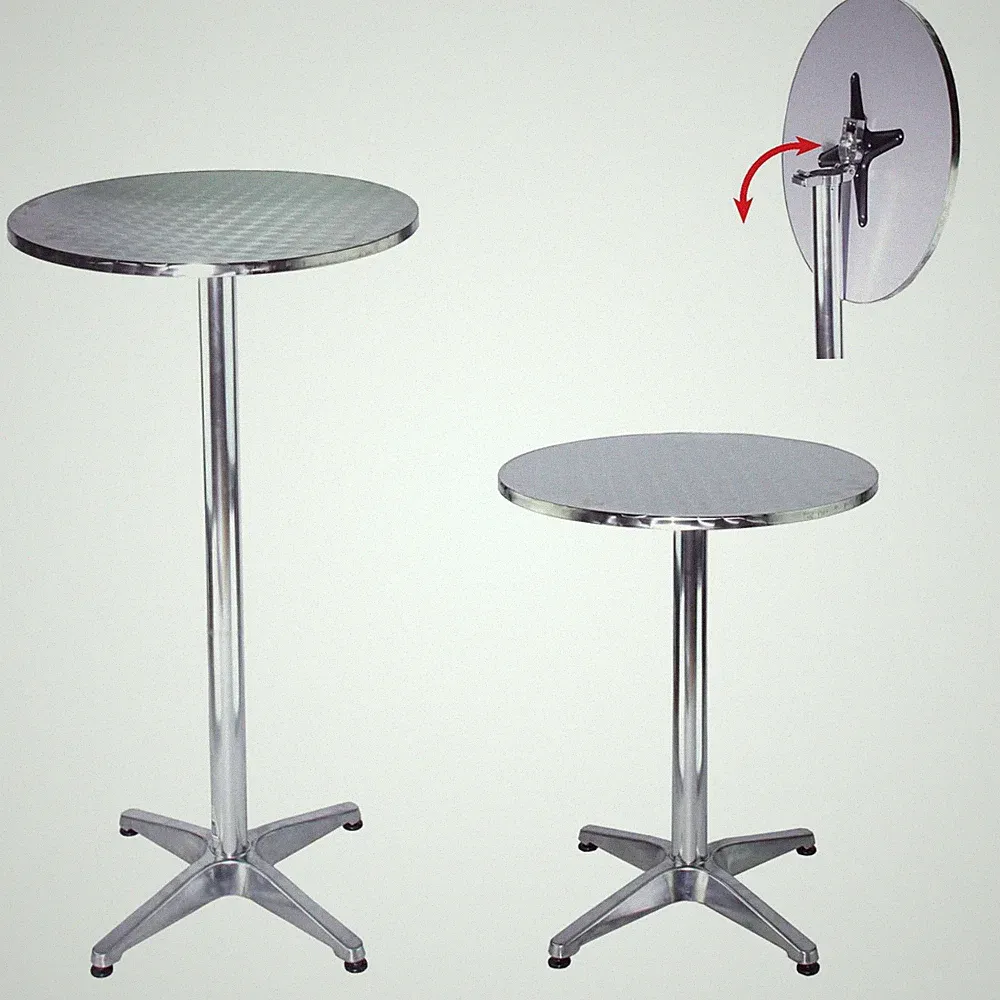2x Stehtisch Bistrotisch 2in1 Alu Bartisch Höhe 70/115cm Gartentisch Ø 60cm rund