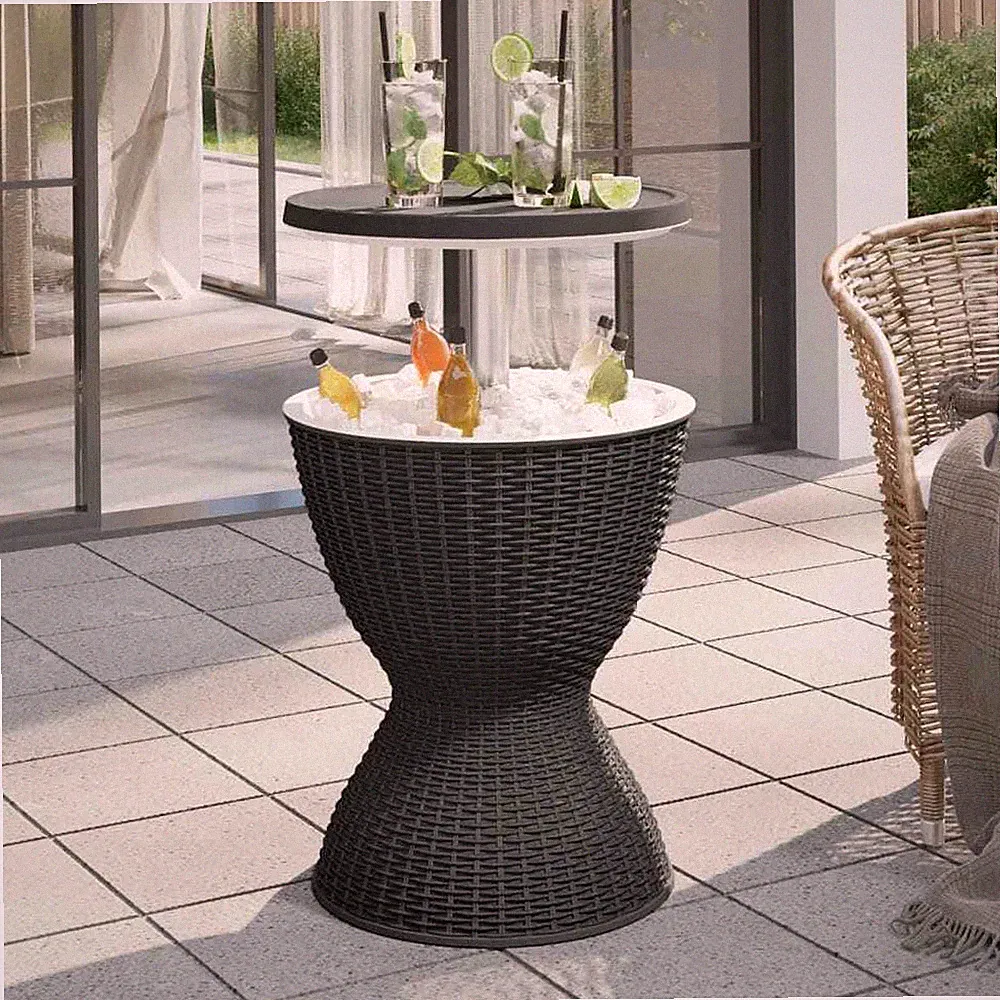 3 in 1 Tisch mit Eiskühler Gartentisch Balkontisch Bartisch Polypropylen vidaXL