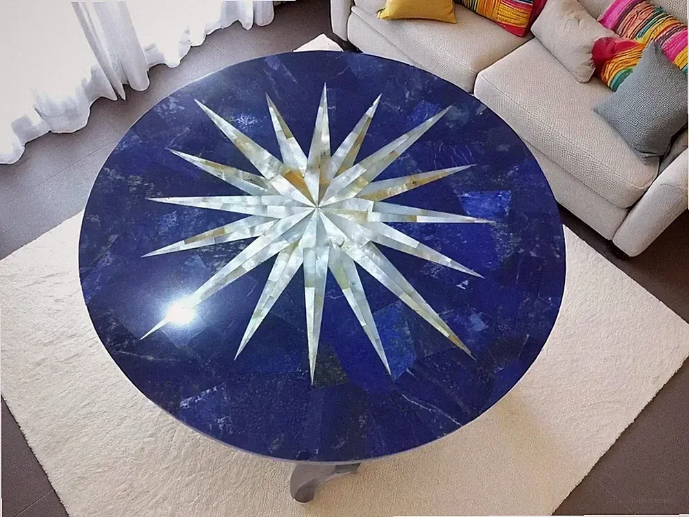 30 Zoll Lapislazuli Stein Couchtisch Mopp Sun Arts handgefertigte Gartenmöbel...