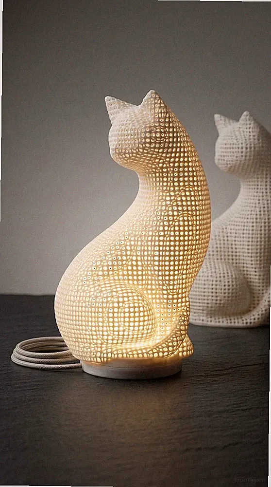 3D LED Katze – Designer Tischlampe – 25 cm – USB Anschluss