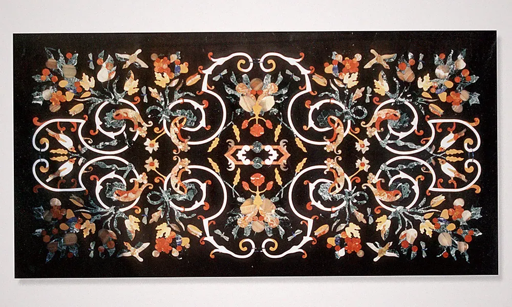 48" X 24" Marmor Tischplatte Handwerkskunst Inlay Pietra Dura Garten Deko