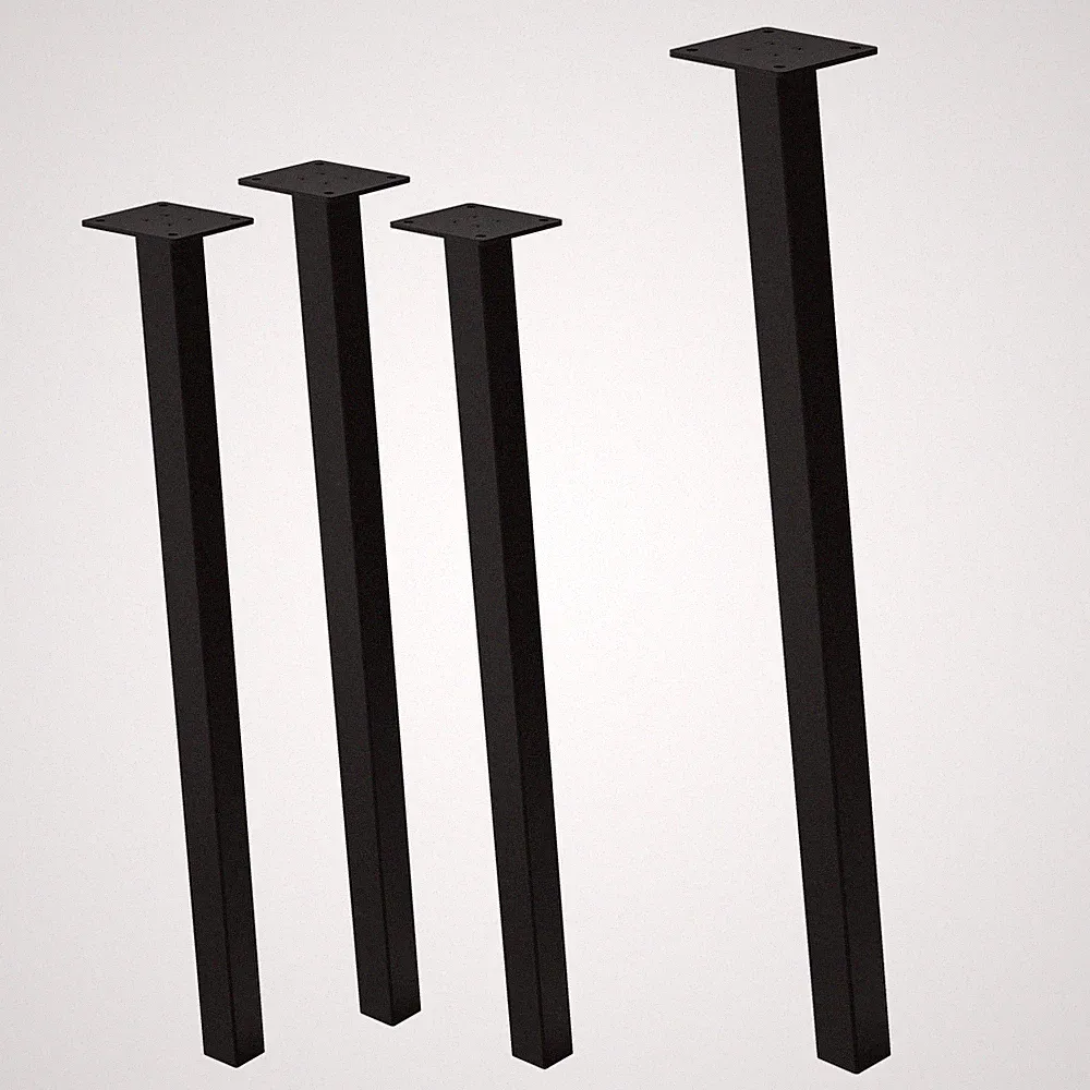 4er Set Möbelbeine Tischbeine Schräg Möbelfuß Tischfuß Stahl 40x40 mm Schwarz