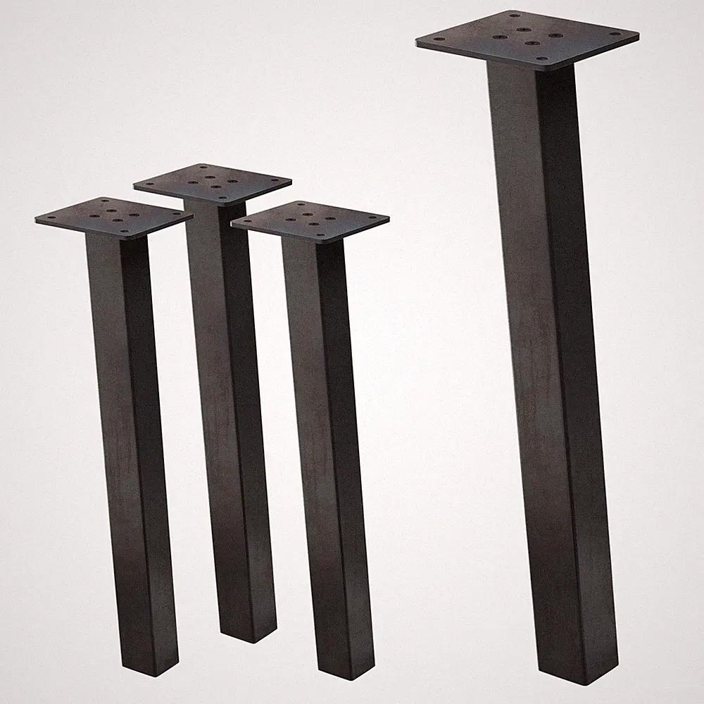 4er Set Möbelbeine Tischbeine Schräg Tischfuß Möbelfuß Stahl 40x40 mm