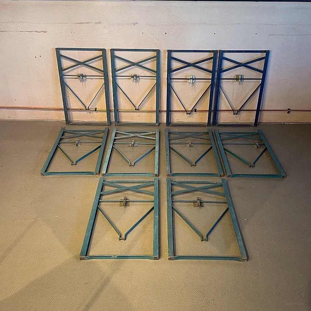 5 x SETS VINTAGE HOLZ BIER BIERGARTEN GARTENTISCH ERSATZ GRÜN METALLBEINE