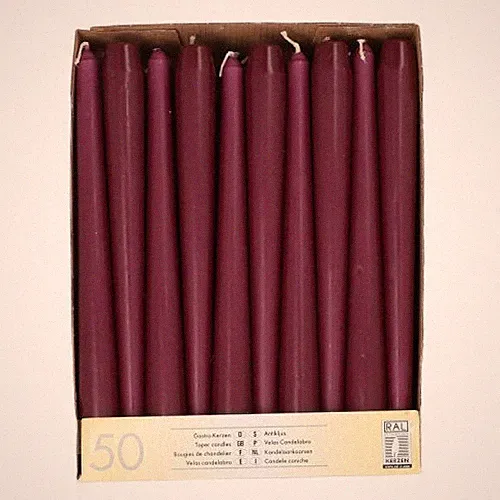 50 Leuchterkerzen Ø 2,2 cm, 25 cm Spitzkerzen Tafelkerzen Tischdeko Stabkerzen