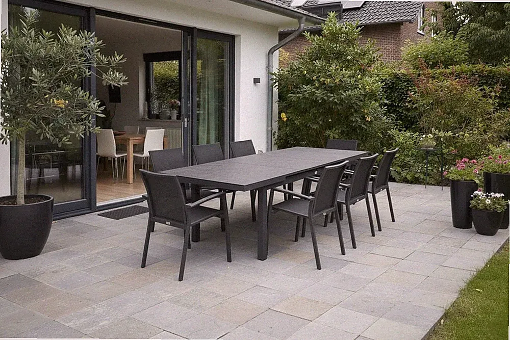 gartentisch ausziehbar mit stühlen set