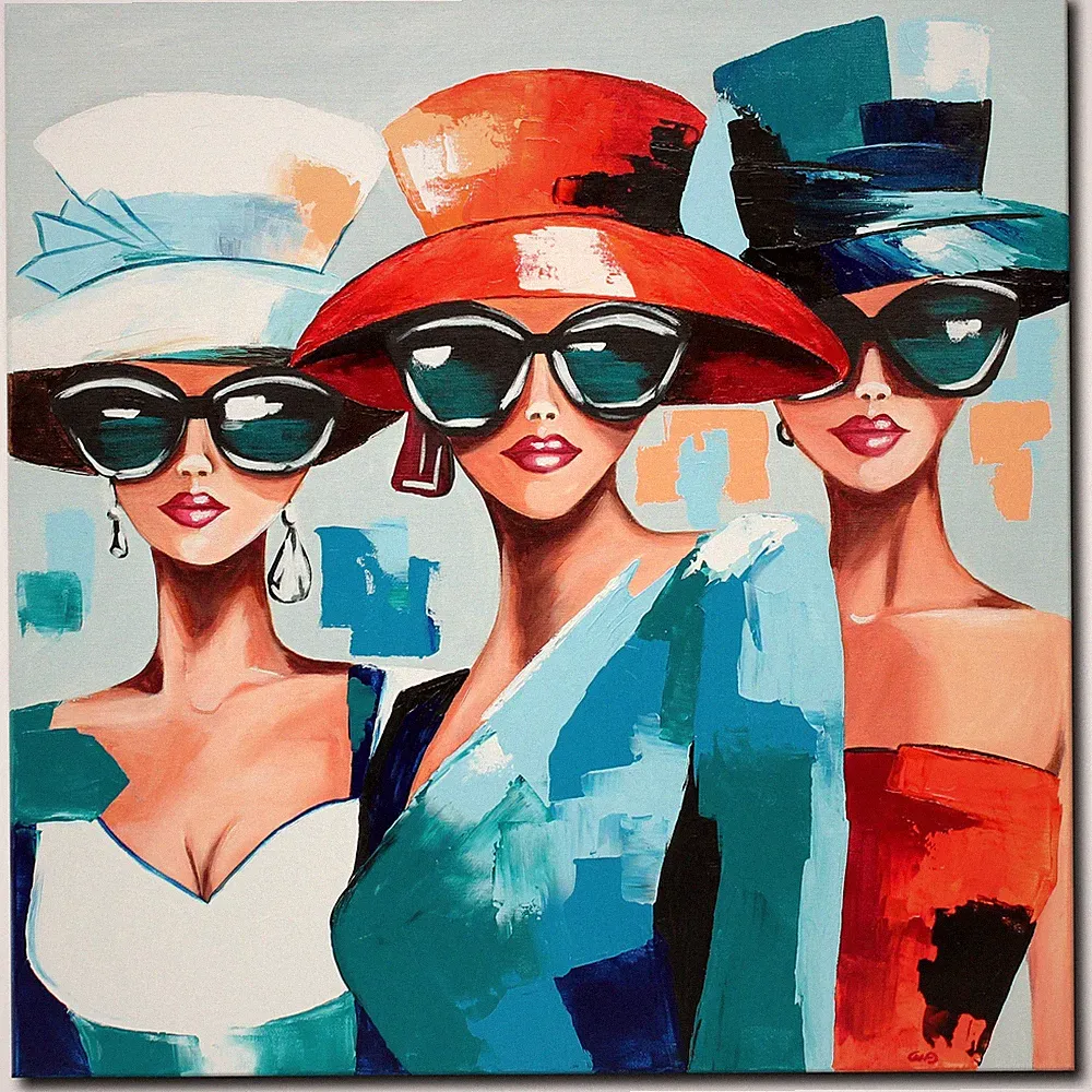 Acryl Bild Gemälde Modern Frauen Porträt Abstrakt Modisch Handgemalt ORIGINAL