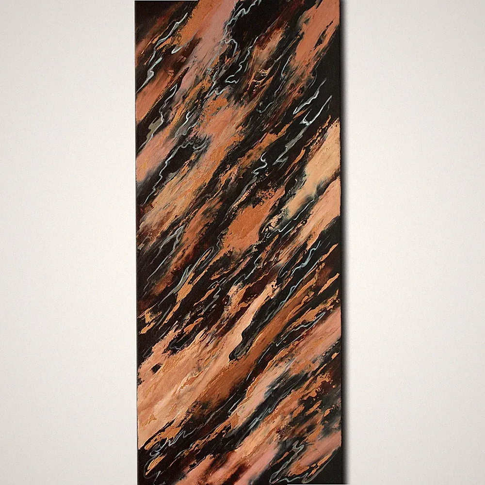 Acryl Bild Gemälde Modern Marmor Abstrakt Feuerfluss Erdglut Handgemalt ORIGINAL