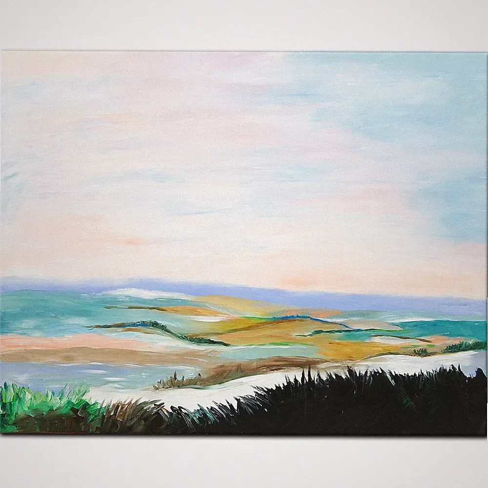 Acryl Bilder Gemälde Modern Meer Landschaft Dünen Abstrakt Handgemalt ORIGINAL