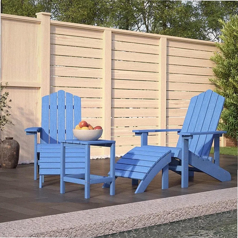 Adirondack Gartenstuhl mit Fußstütze HDPE Deckchair mehrere Auswahl vidaXL