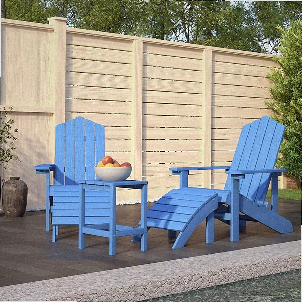 Adirondack Gartenstuhl mit Fußstütze HDPE Deckchair mehrere Auswahl vidaXL