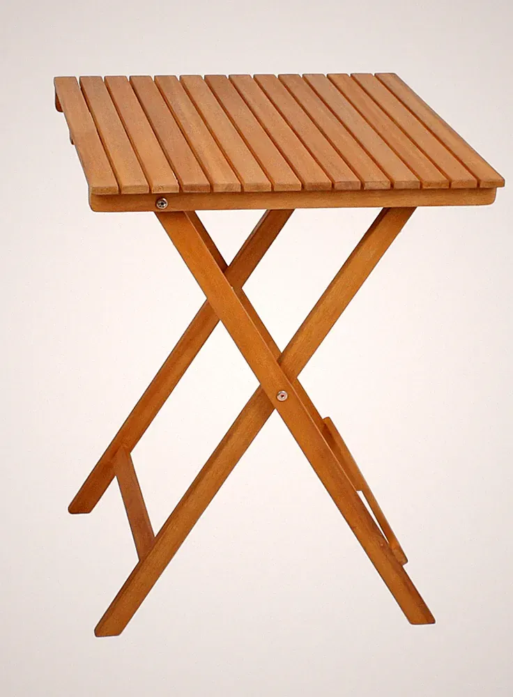 Akazie Balkontisch - 72x55x55 cm - Holz Bistrotisch Klapptisch Biergarten Tisch