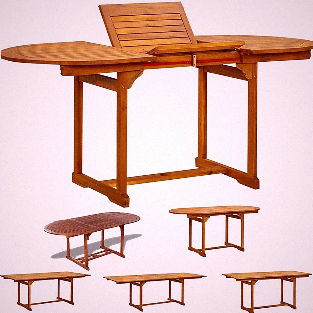 Akazie Gartentisch Esstisch Ausziehbar Balkontisch Holztisch Gartenmöbel Tische
