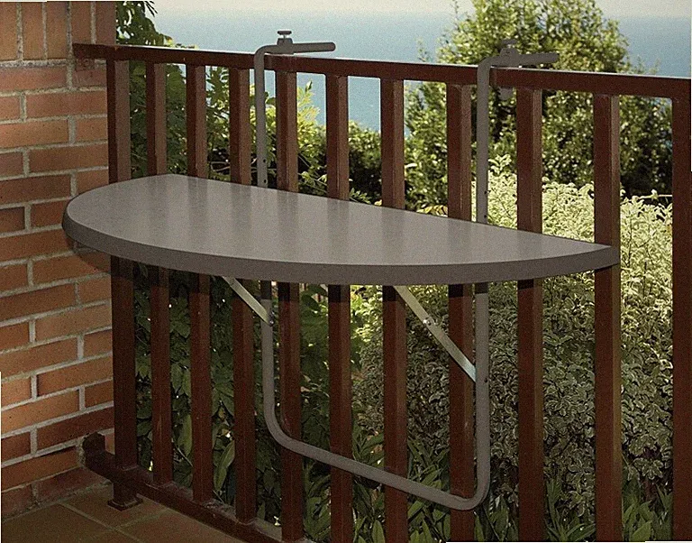 ALCO Balkonhängetisch Balkontisch 100x50 cm, anthrazit Kunststoff Gartenmöbel