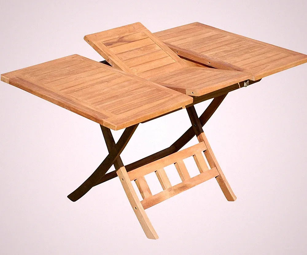 ALEOS. TEAK Ausziehtisch 100-140 x 80cm Klapptisch Gartentisch Tisch AVES100/140