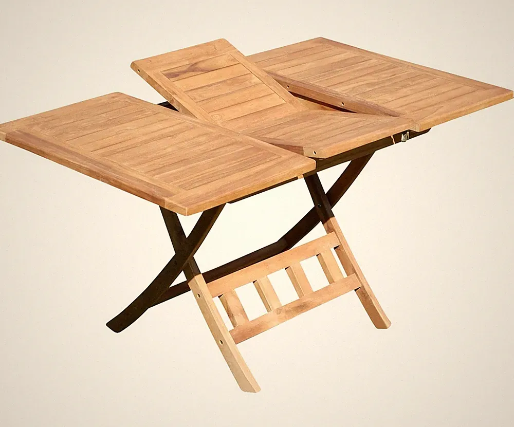 ALEOS. TEAK Ausziehtisch 100-140 x 80cm Klapptisch Gartentisch Tisch AVES100/140