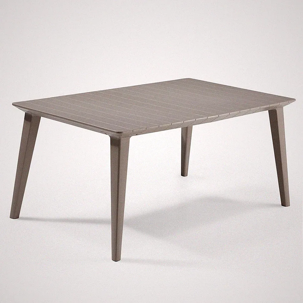 Allibert Lima Tisch cappuccino - wetterfest, Garten, Outdoor, Diningtisch