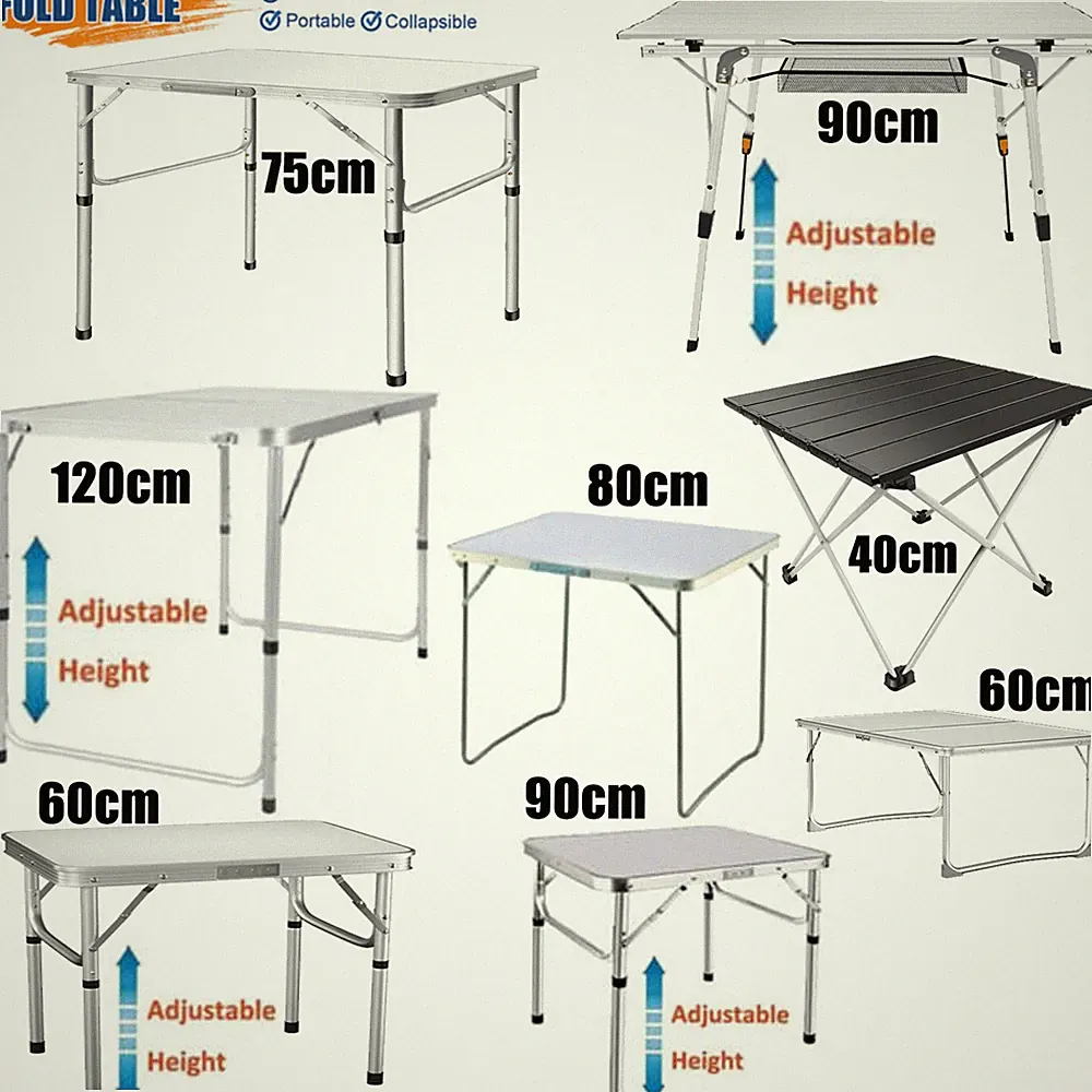 Alu Campingtisch Klapptisch klappbar Wohnwagen Gartentisch verstellbar 40-120CM
