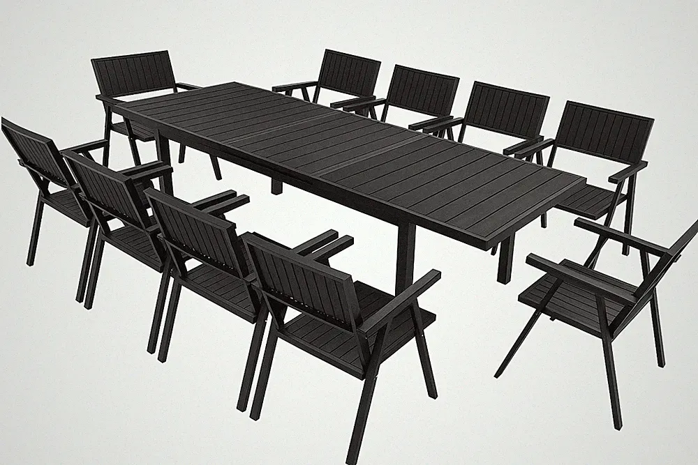 Alu Garten Sitzgruppe Gartenmöbel Set Gartenset 240 cm Ausziehtisch Aluminium