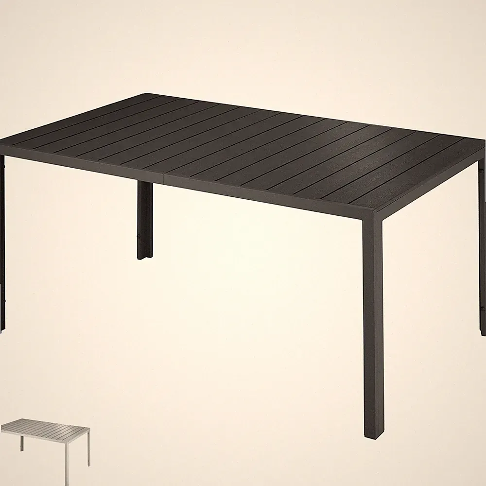 Alu Gartentisch Terrassentisch Balkontisch Esstisch Gartenmöbel Tisch Holzoptik