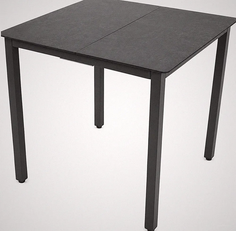 Alu Glas Gartentisch Balkontisch 80x80 H. 73 x B. 80 x T. 80 cm - VCM