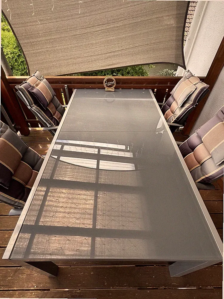 Alu Glas Gartentisch Esstisch 2m(3m)x1,10m ausziehbar