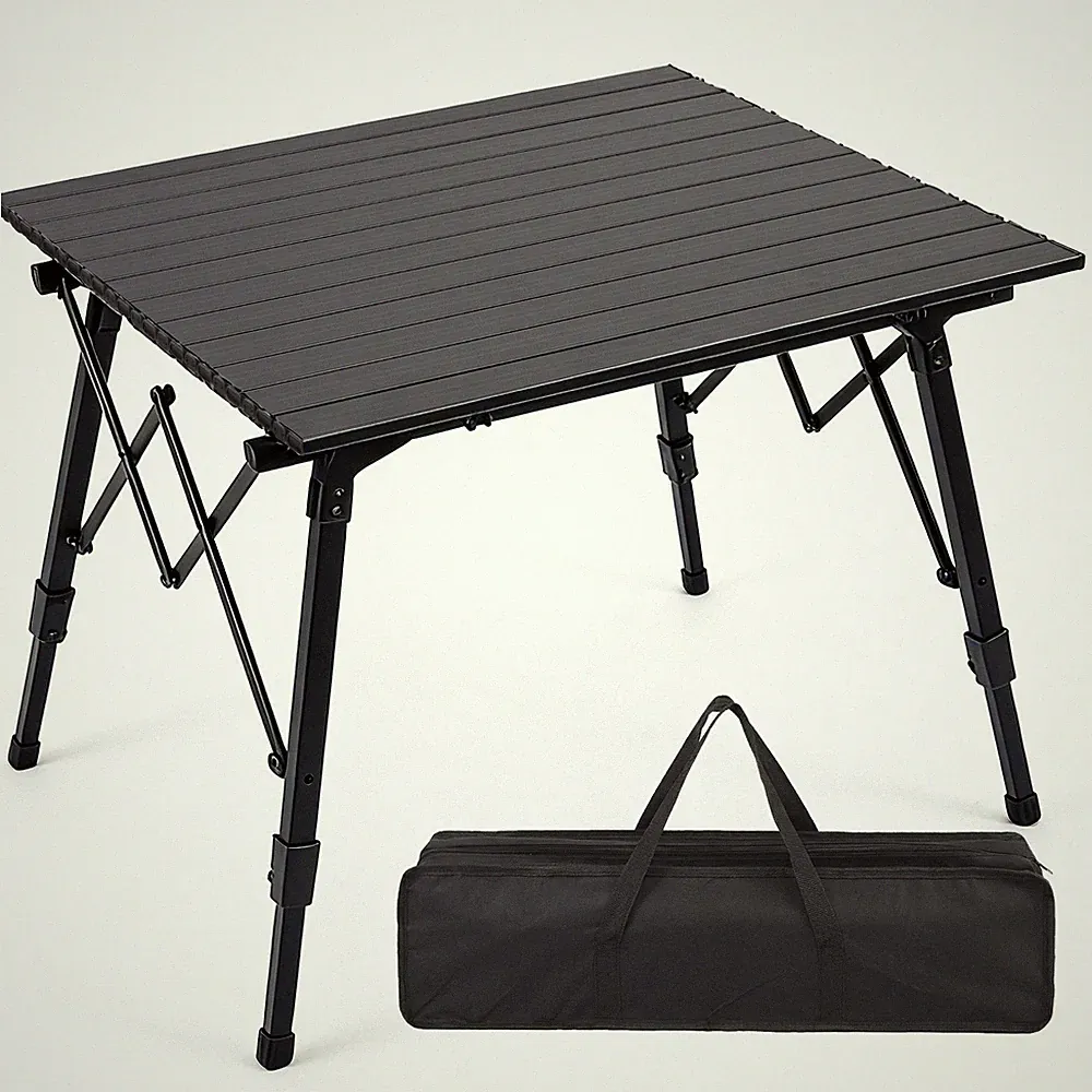 Aluminium Campingtisch mit Tragetasche Klappbar Gartentisch Höhenverstellbar