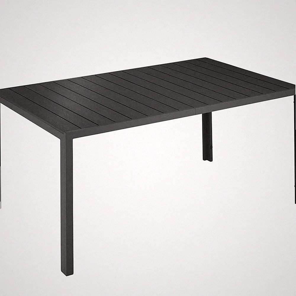 Aluminium Gartentisch Bianca höhenverstellbare Füße 150x90x74,5cm schwarz/schwar