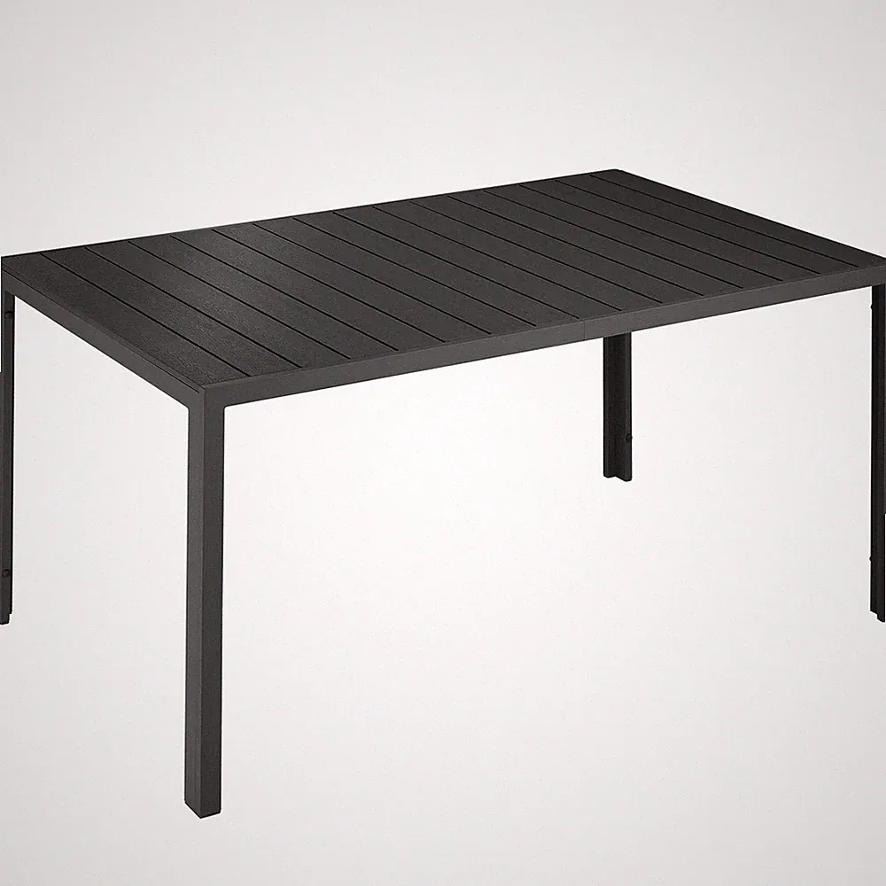 Aluminium Gartentisch Bianca höhenverstellbare Füße 150x90x74,5cm schwarz/schwar