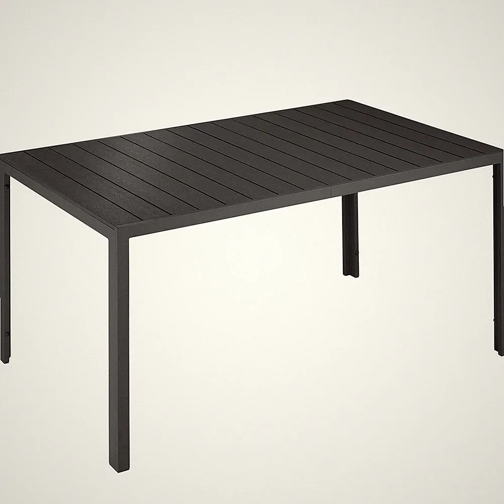 Aluminium Gartentisch Bianca höhenverstellbare Füße 150x90x74,5cm schwarz/schwar
