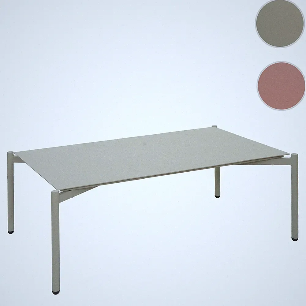 Aluminium-Gartentisch HWC-O11, Loungetisch Kaffetisch Tisch Balkontisch 105x65cm
