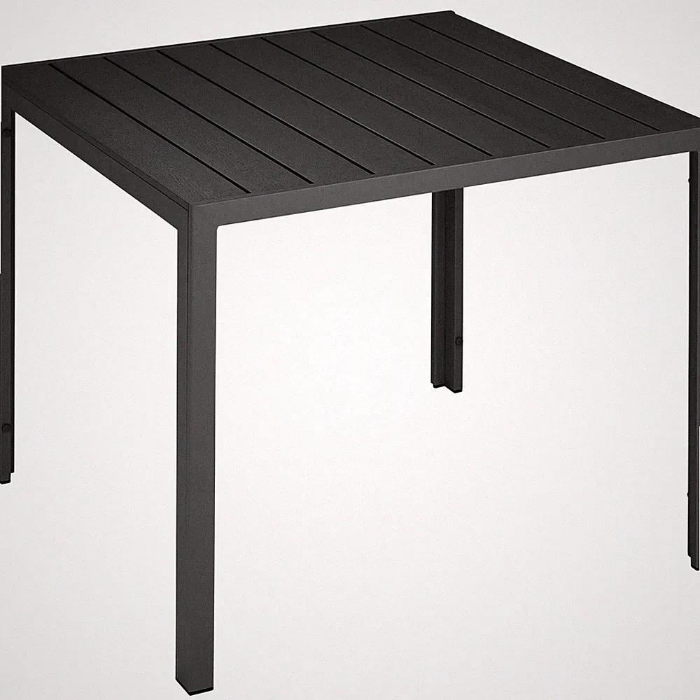 Aluminium Gartentisch Maren höhenverstellbare Füße 90x90x74,5cm schwarz B-Ware
