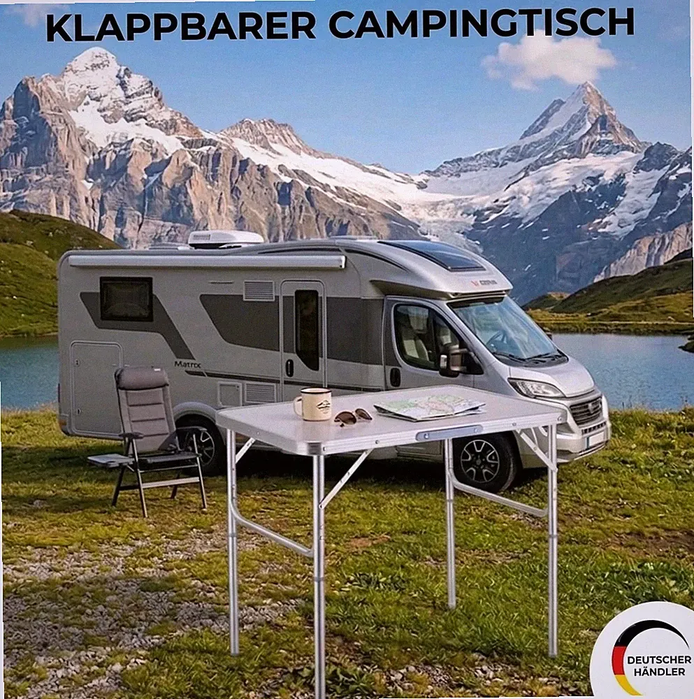 Alutisch CAMPER Campingtisch Gartentisch klappbar Alutisch COMPACT Klapptisch