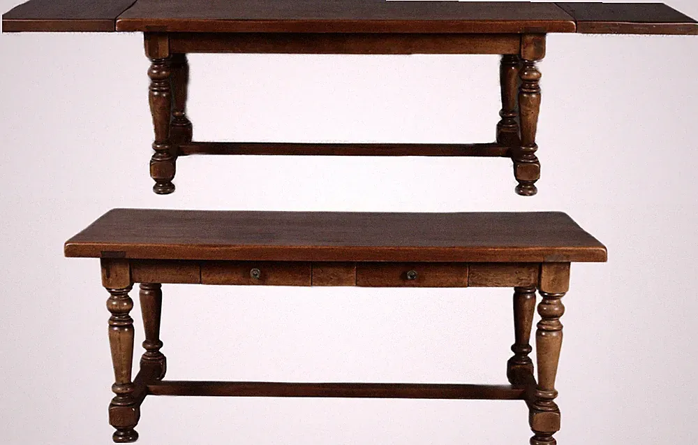 Antiker Großer Nussbaum Tisch um 1900-1920 291 cm Lang 5,5 cm Nussbaum Tischplat