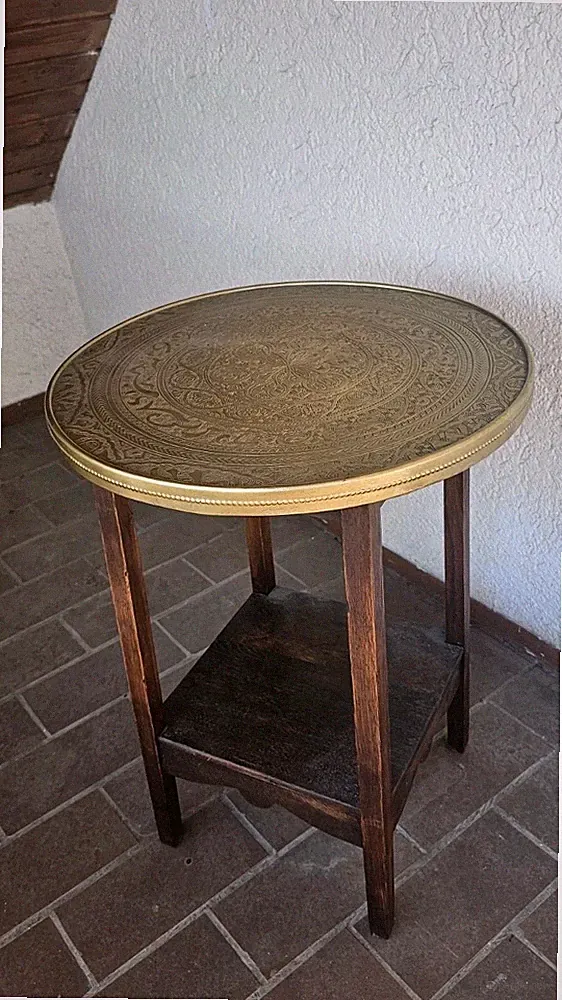 Antiker Jugendstil/Art-Deco Bestelltisch Ca.20/30 Jahre m.Messingplatte 100...
