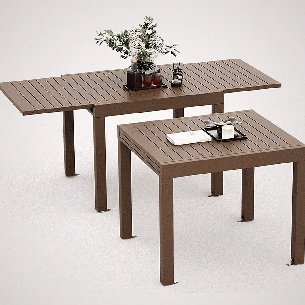 Ausziehbarer Esstisch Outdoor Gartentisch Witterungsbeständig 80-160 x 80 x 75cm