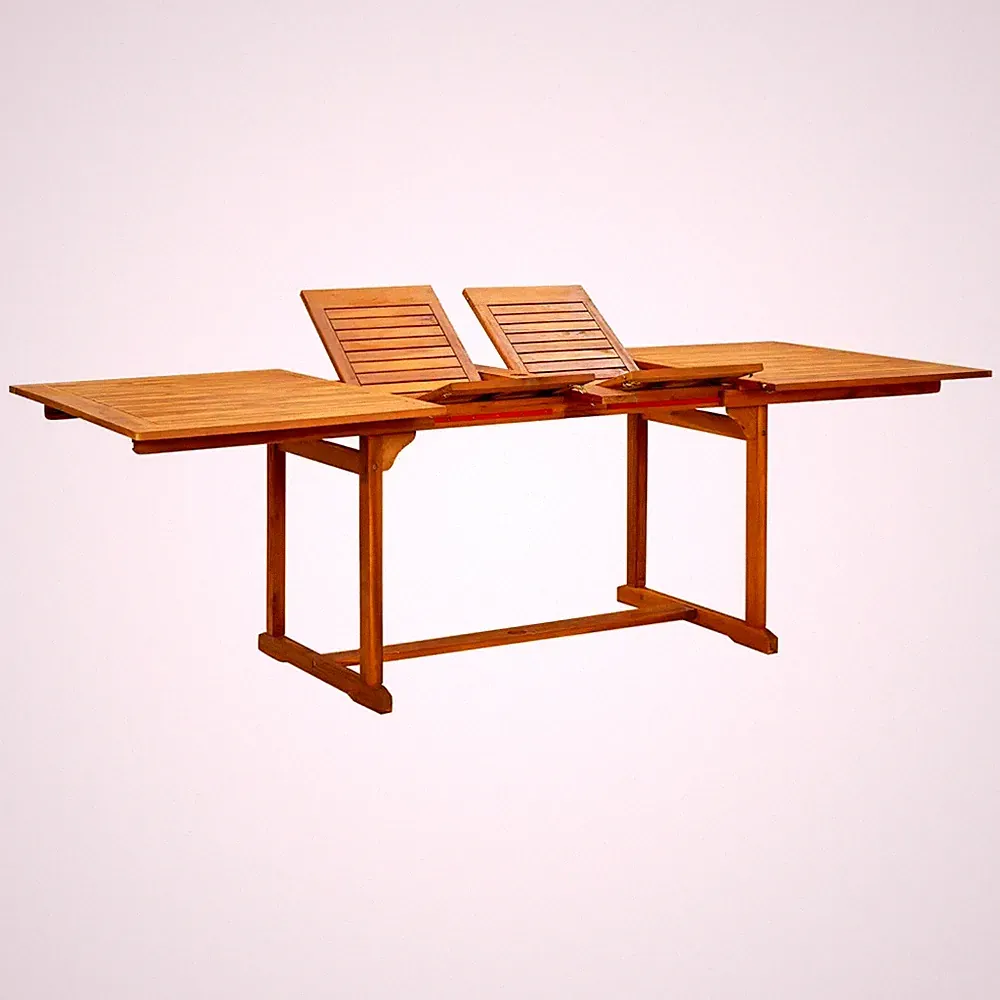 Ausziehbarer Garten Esstisch Akazie Massivholz 160-240x100x75 cm