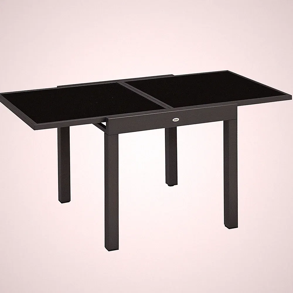 Gehärtetes Glas Ausziehbarer Gartentisch