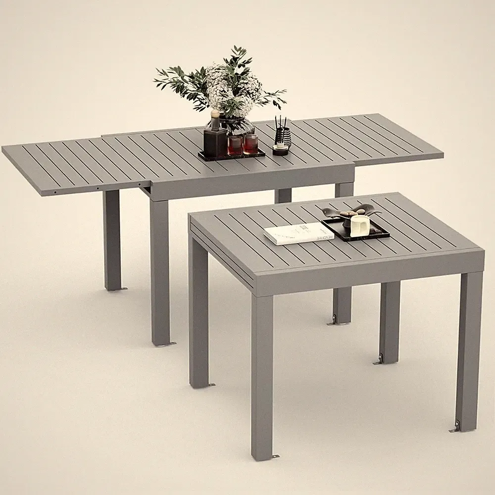 Ausziehbarer Gartentisch Esstisch Tisch Outdoor Wetterfest 80-160x80x75 cm