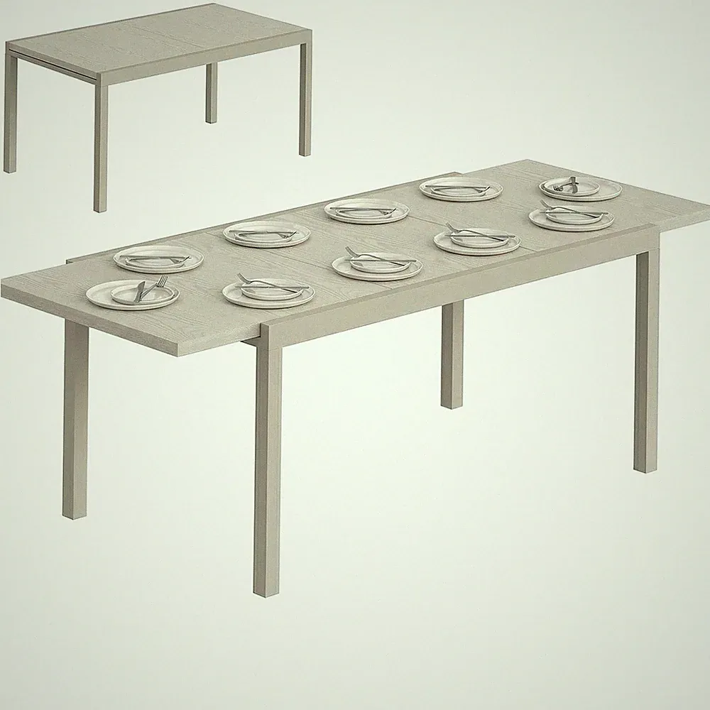 Silber Ausziehbarer Gartentisch